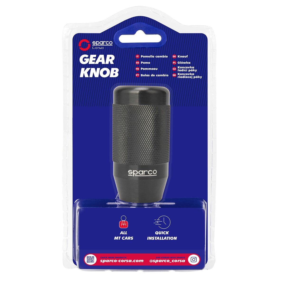 Gumb ručice mjenjača Sparco SPCG111 Crna